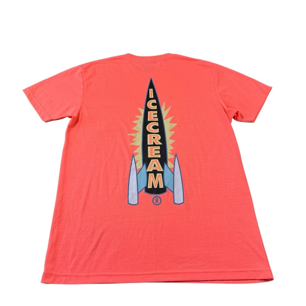 Icecream Salmon Peach Graphic Cotton S/S Men’s Pocket T Shirt Size Medium